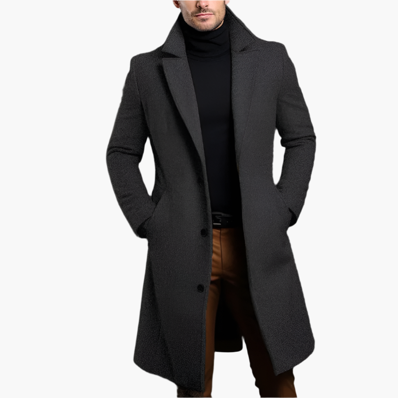 Herr Elegant Klassisk Kappa – Stilren Lång Kappa för Vardags- och Festbruk