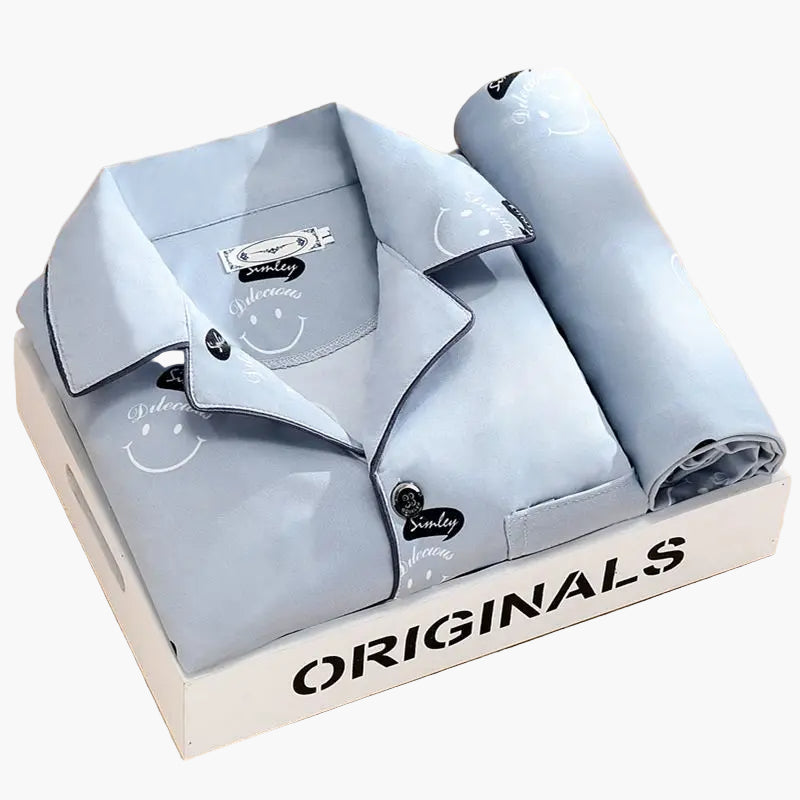 Herrpyjamas set – Klassisk och trendig pyjamas med vete-motiv, långärmad, perfekt för natt och lounge