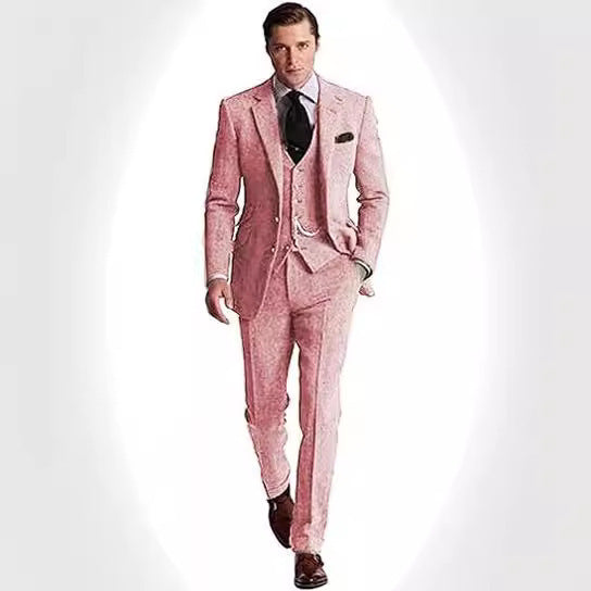 Herr Klassisk Tredelad Kostym Affär Slim Fit – Elegant Stil för Kontor och Fest