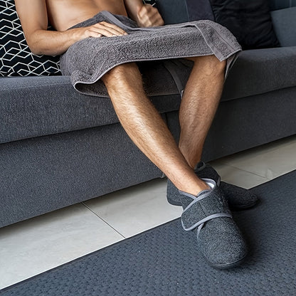 Herrtofflor med Kardborreknäppning – Bekväma Inneskor för Vardag och Avkoppling