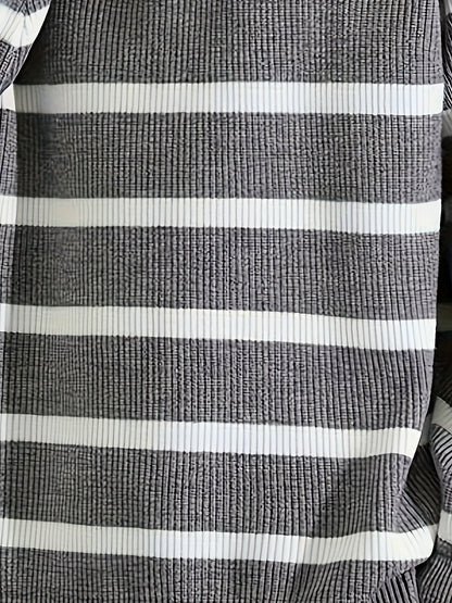 Herrtröja med dragkedja och randigt mönster – Avslappnad höst- och vinterstil