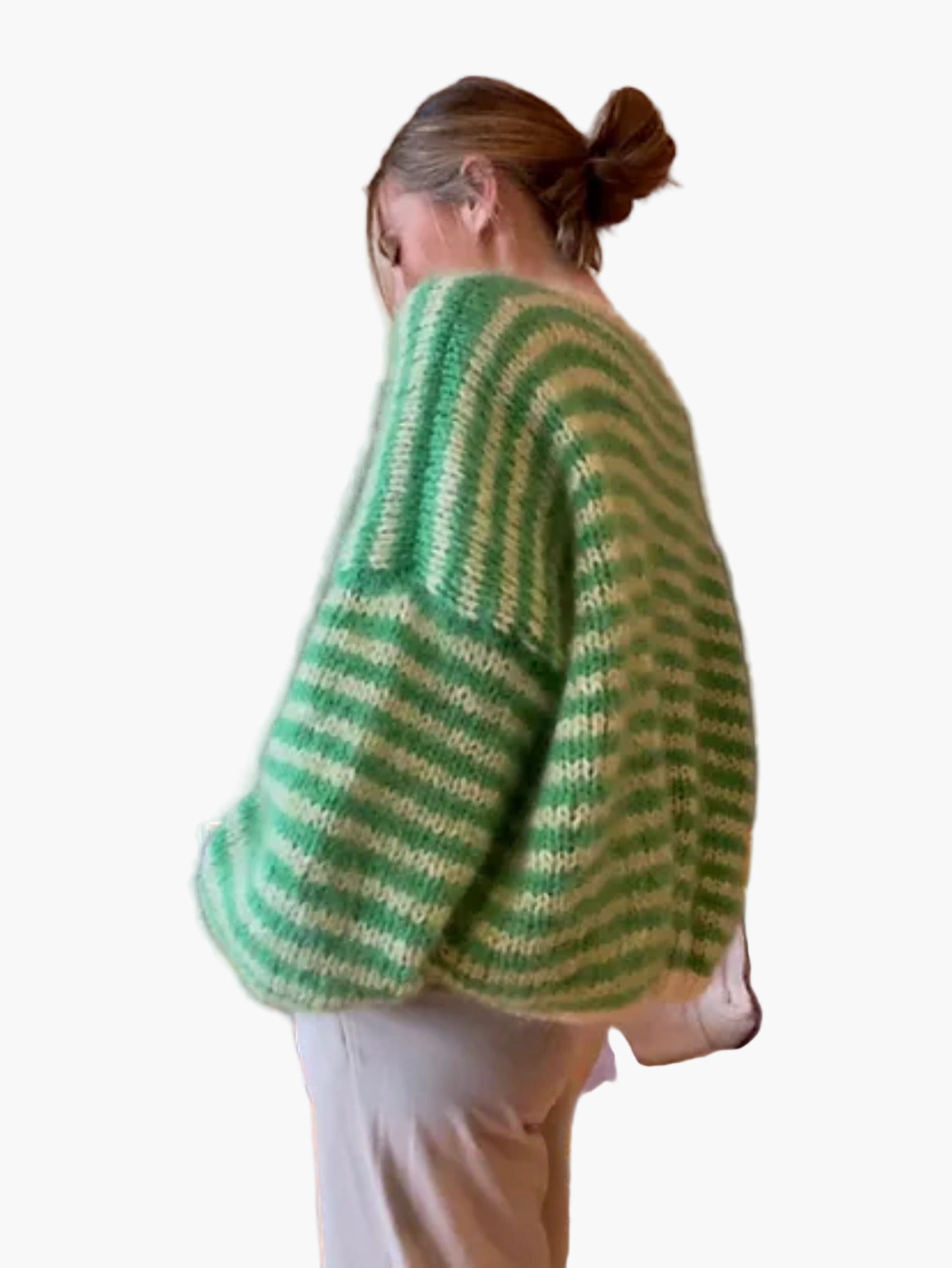 Dam Tröja Stickad Oversize Randig Höst/Vinter Mode