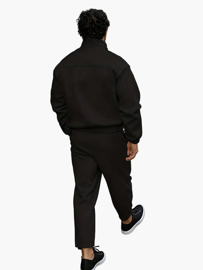 Herrarnas avslappnade träningsset med dragkedja – perfekt för vardag och fritid