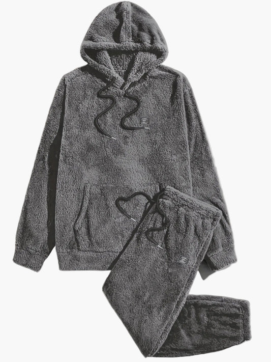 Herrarnas mysiga huvtröja och byxa set – Avslappnad vardagsstil för höst och vinter