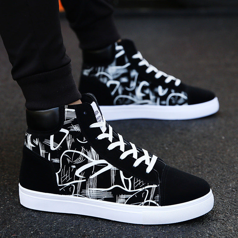 Terry – Höga Sneakers för Män i Koreansk Stil
