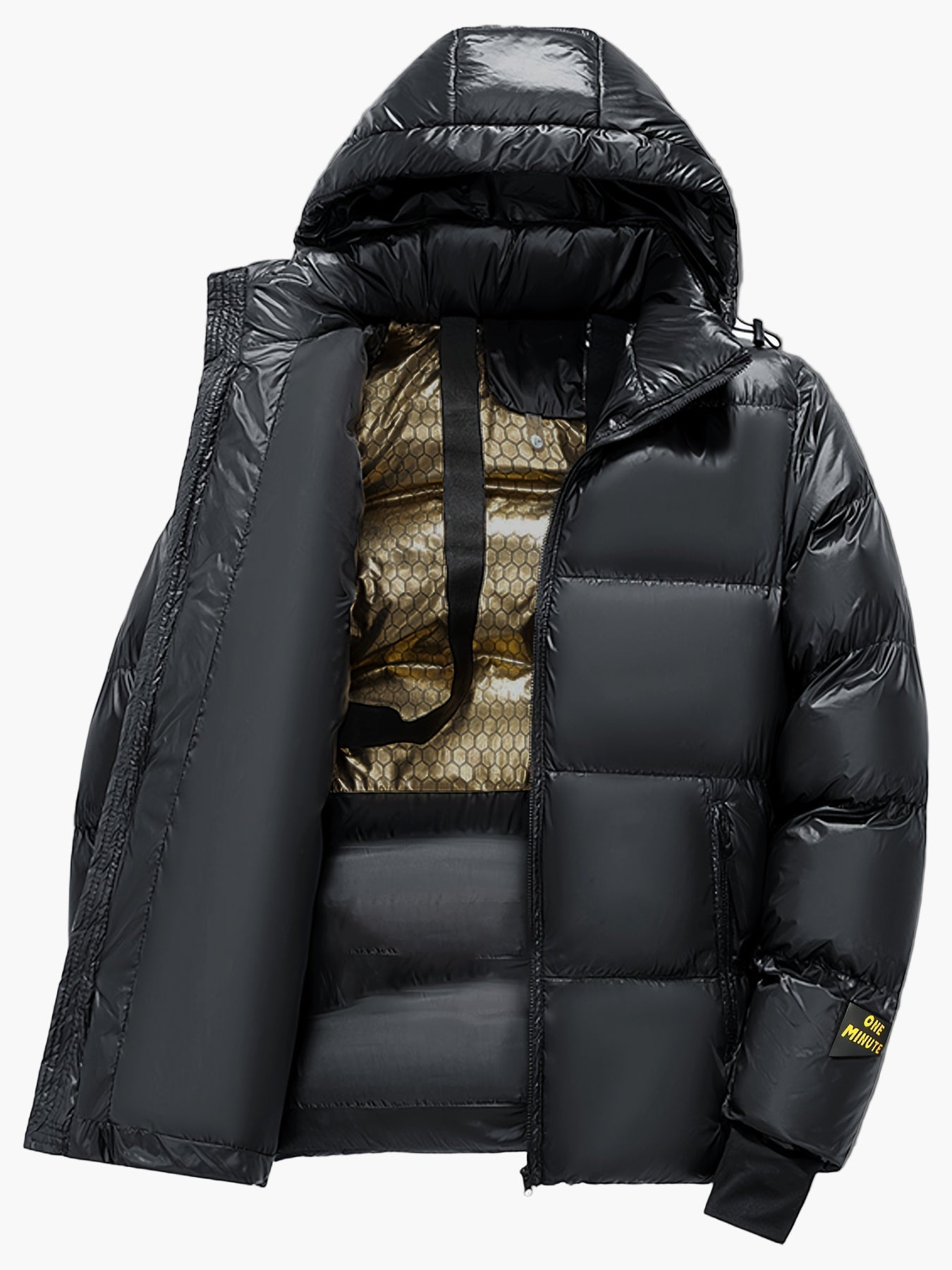 Herr Vinterjacka Puffer med Huva – Urban Stil och Värme för Kallt Väder