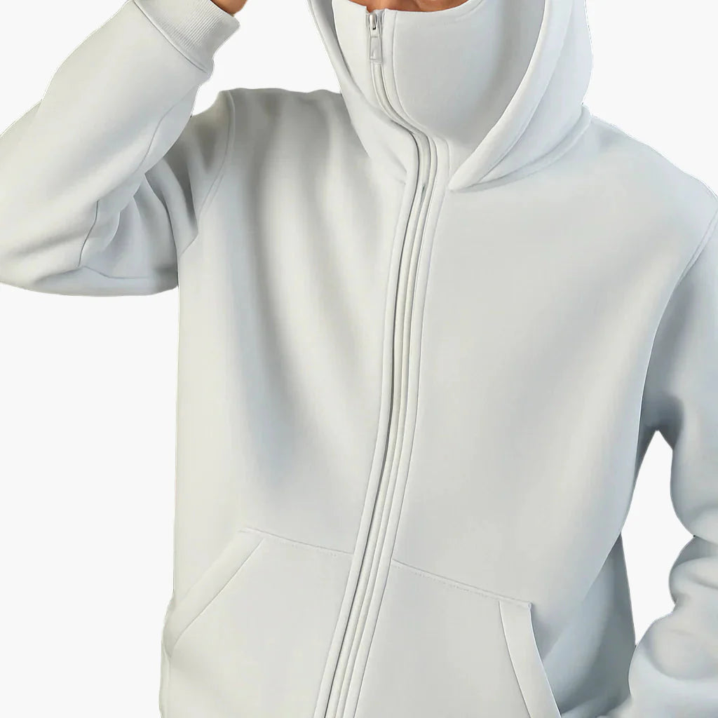 Herrar Urban Tech Hoodie med Integrerad Balaklava – Funktionell Streetwear för Aktiva