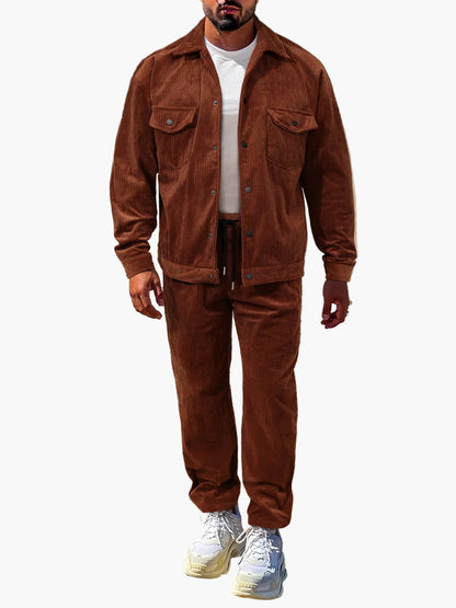 Herrset – Avslappnad jacka och byxa, modern stil för höst och vinter