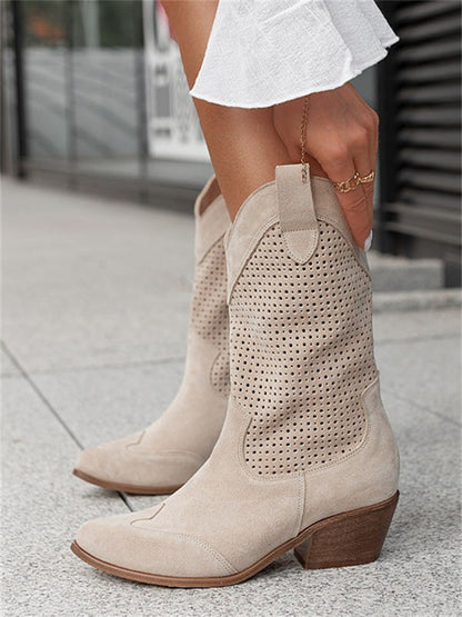 Susan – Mid-heel Boots i Bränd Suede