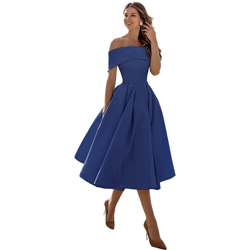 Charlotte – Casual Strapless Satin Festklänning