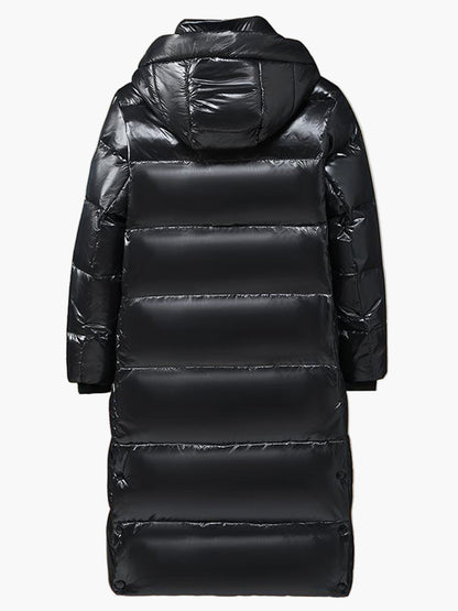 Herr Lång Vinterdunjacka med Huva – Varm och Stilren Parkas för Kallt Väder