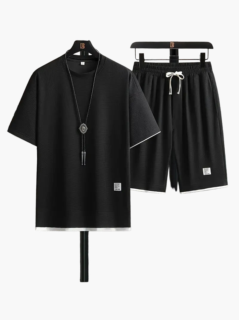 Herr Lounge-Set Tvådelad T-shirt och Shorts Casual Avslappnad Stil