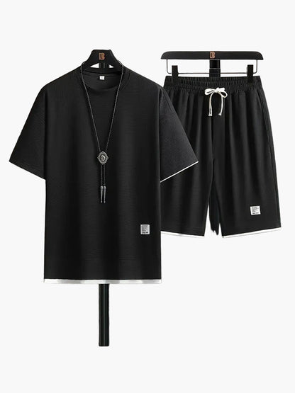 Herr Lounge-Set Tvådelad T-shirt och Shorts Casual Avslappnad Stil