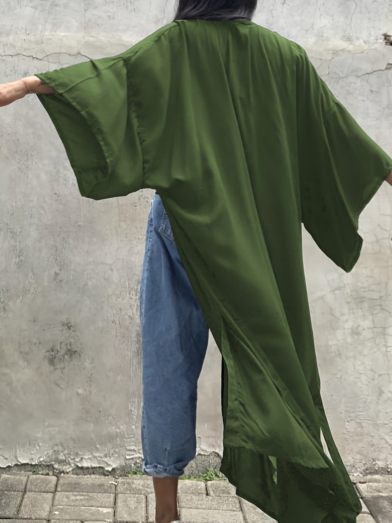 Dam Kimono Strandplagg Lång Elegant Stil Semester