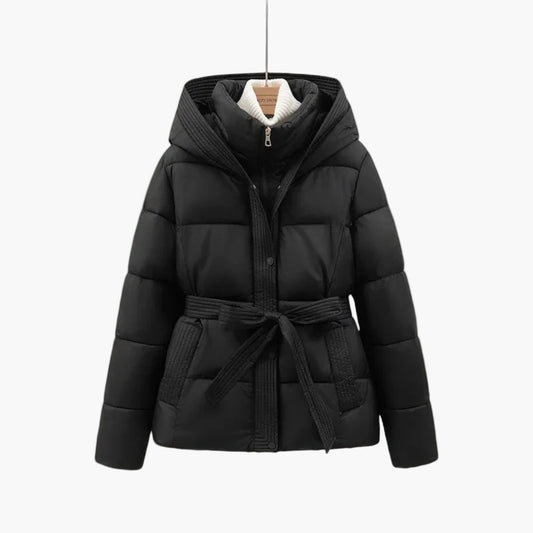 Dam Vinterjacka Parkas med Bälte – Elegant och Varm Kappa för Vardagsbruk