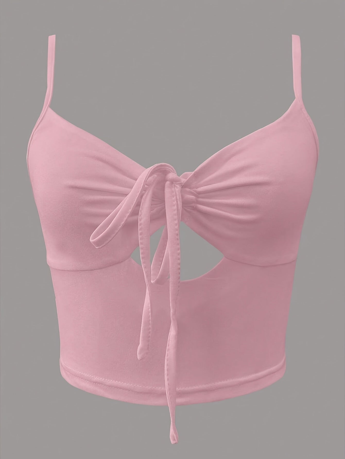 Dam Topp Crop med Knytning och Cut-Out – Trendig Camisole för Vardag och Fest