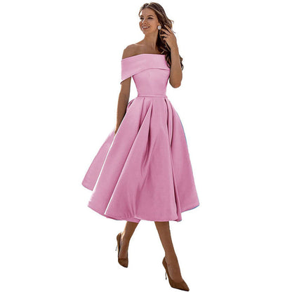 Charlotte – Casual Strapless Satin Festklänning