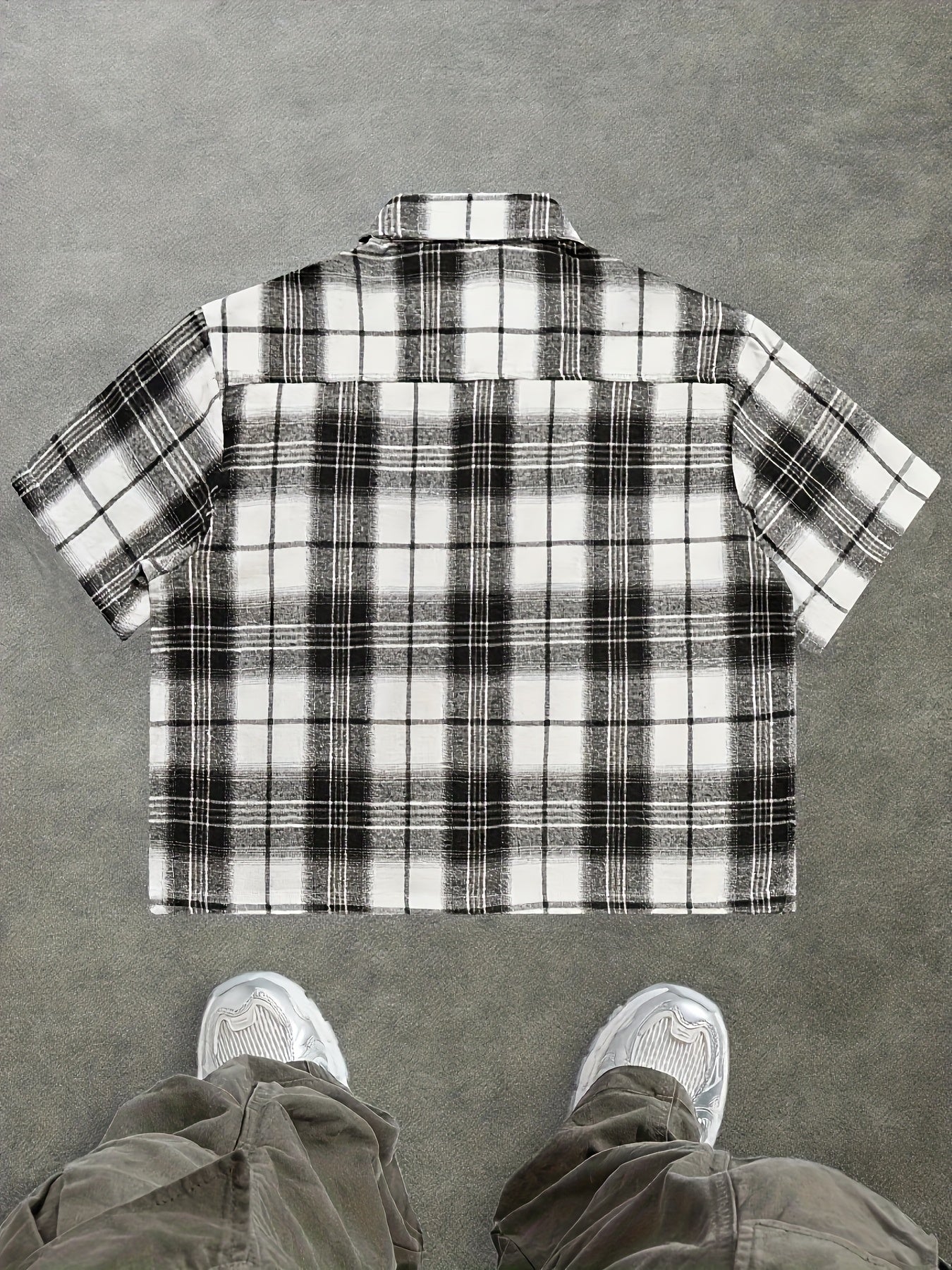 Herr Skjorta Kortärmad Rutig Avslappnad Streetwear Trendig