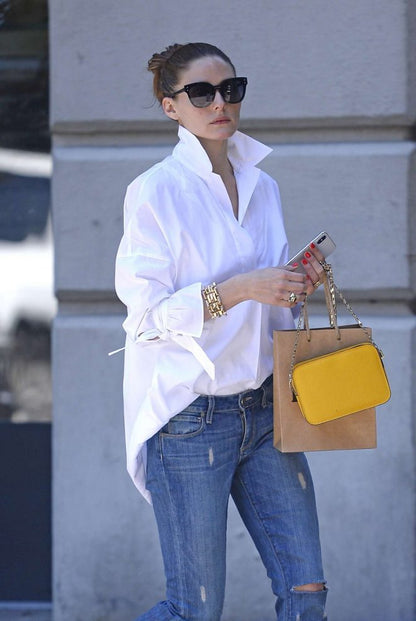 Dam Skjorta Oversize Loose Fit – Trendig och Elegant Vardagsstil
