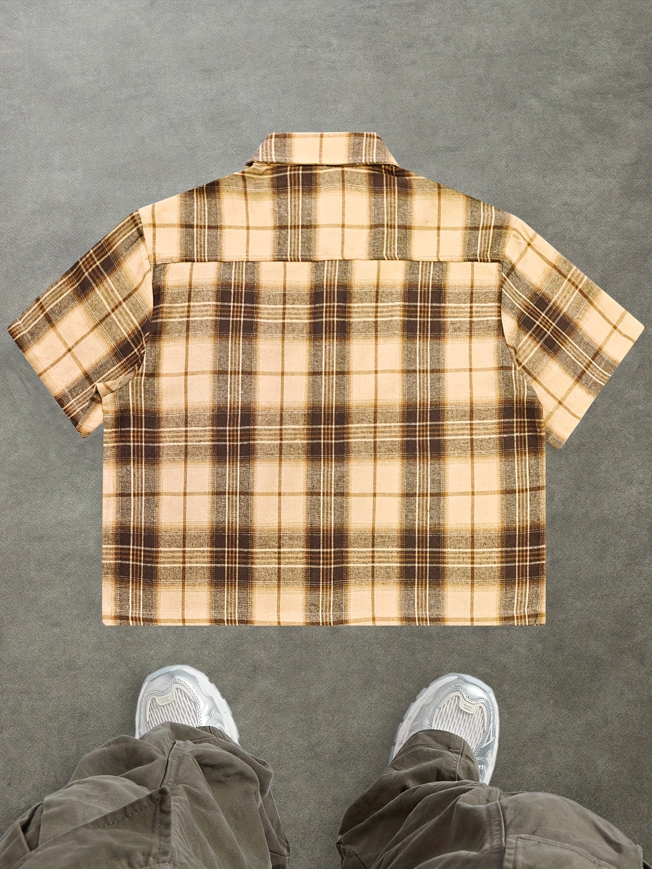 Herr Skjorta Kortärmad Rutig Avslappnad Streetwear Trendig