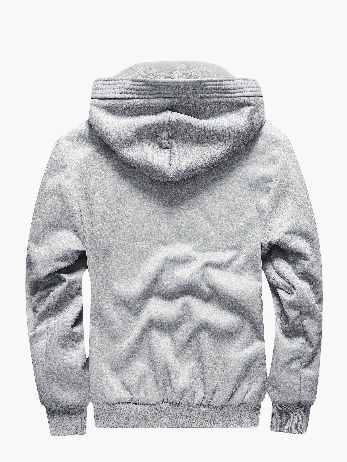 Herr Vinterjacka med Huva – Varm Fodrad Hoodie för Vardagsbruk