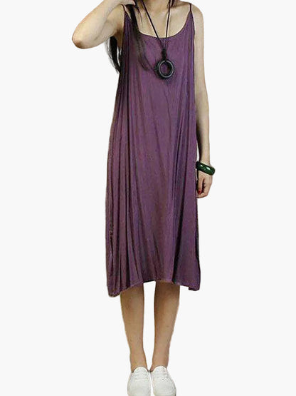 Dam Plus Size Sommarklänning med Spaghettiaxlar