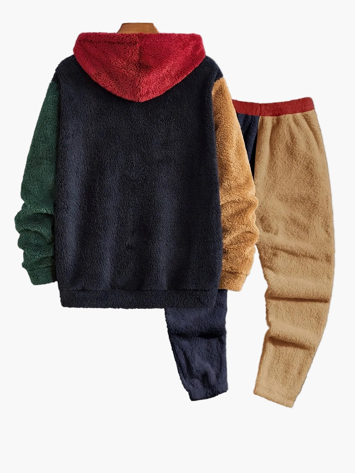 Herrarnas mysiga fleece set med huva – avslappnad vardagsstil för höst och vinter