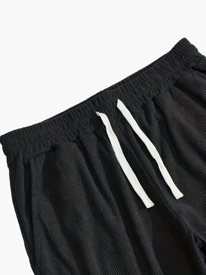 Herr Set – Avslappnad Träningsdress med Tryckknappar och Cargo Byxor, Perfekt för Vardagsbruk och Fritid