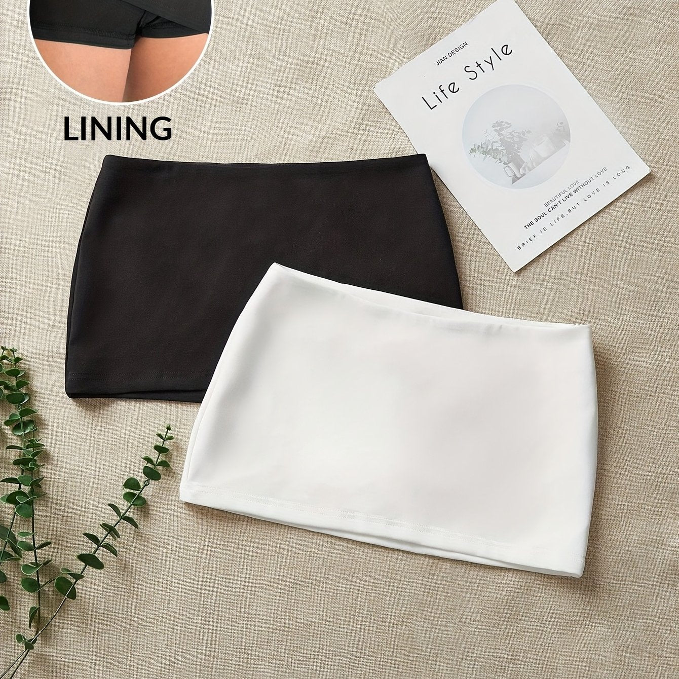 Dam Skort Sportig Hög Midja Kort Kjol med Shorts Träningsmode