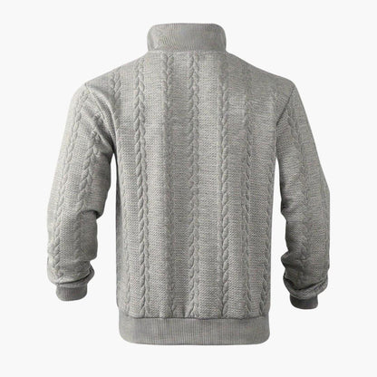 Herr Half-Zip Stickad Tröja – Klassisk Varm och Stilren Pullover för Vardag och Fritid