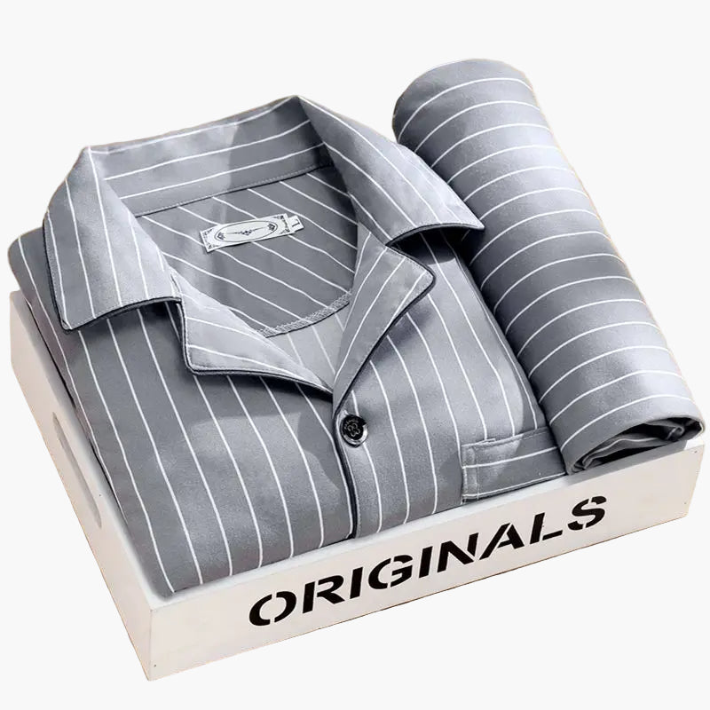 Herrpyjamas set – Klassisk och trendig pyjamas med vete-motiv, långärmad, perfekt för natt och lounge