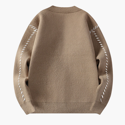 Herrstickad kofta i avslappnad stil för vardag och kontor