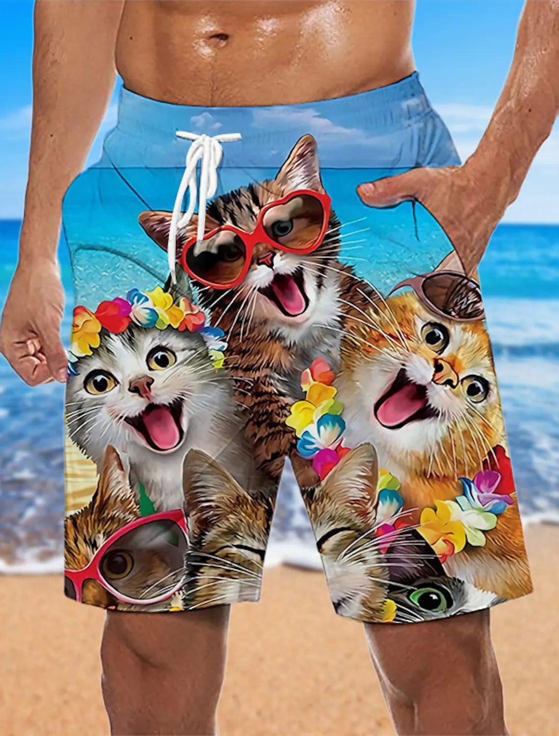 Bobby – Lösa strandbyxor med 3D-mönster