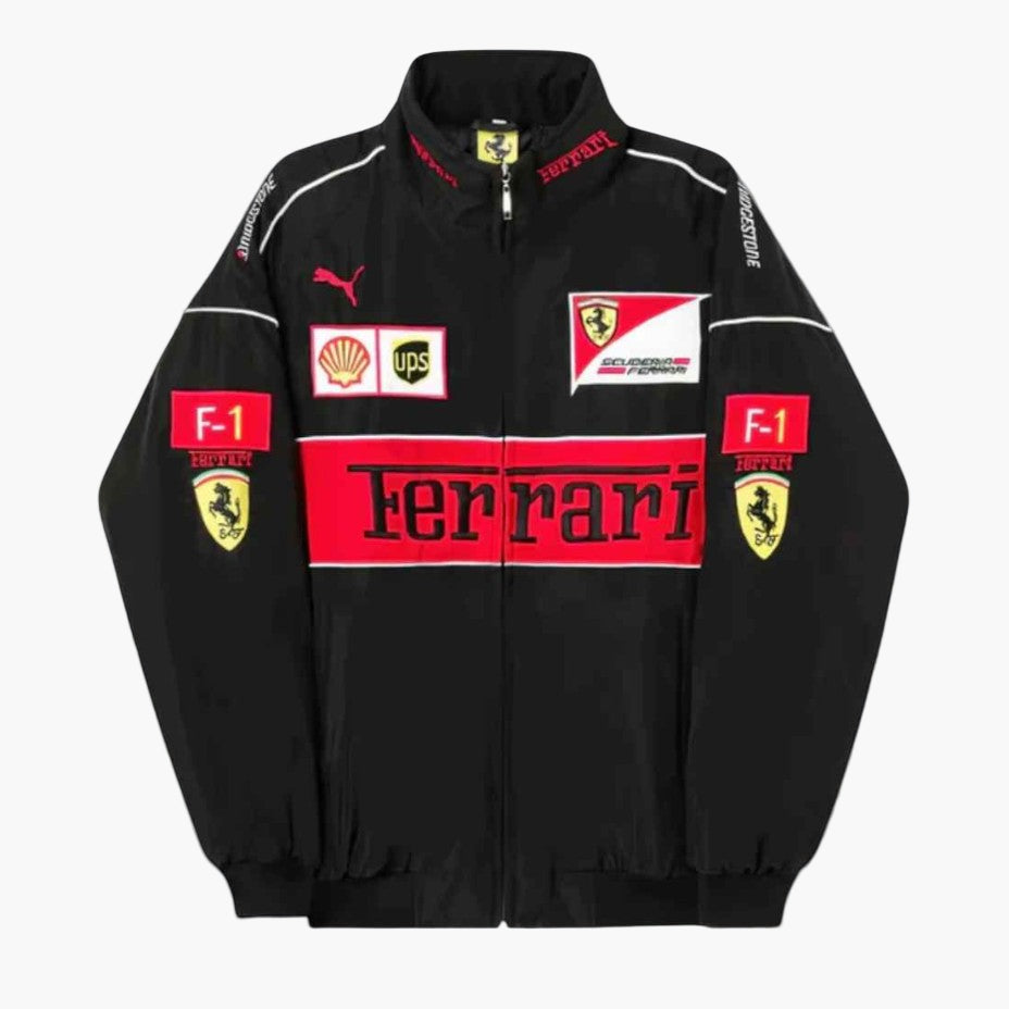 Unisex Ferrari Racingjacka Vintage Motorsportstil – Klassisk F1-Inspirerad Ytterplagg