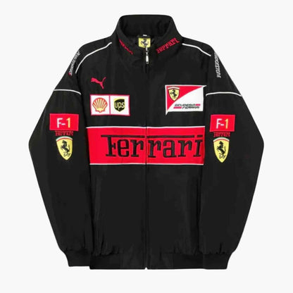 Unisex Ferrari Racingjacka Vintage Motorsportstil – Klassisk F1-Inspirerad Ytterplagg