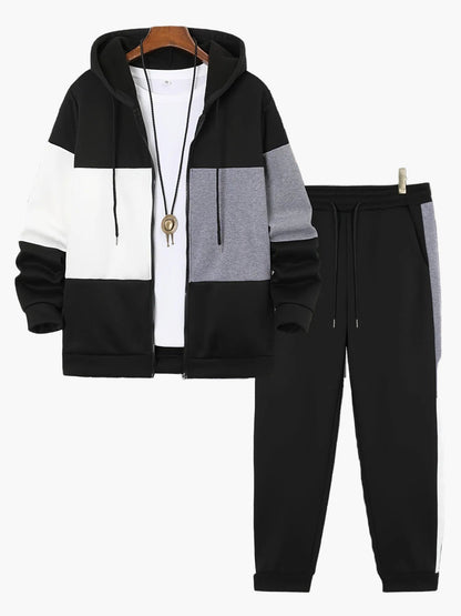 Herr Träningsdress Set – Sportig Hoodie och Joggingbyxa, Casual Fritidsstil