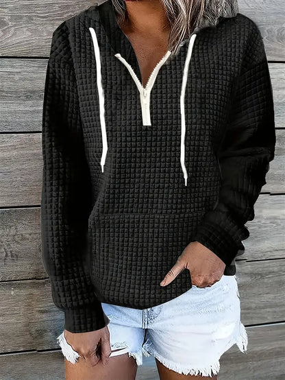 Alva - Hoodie med Inspirerande Text och Dragkedja