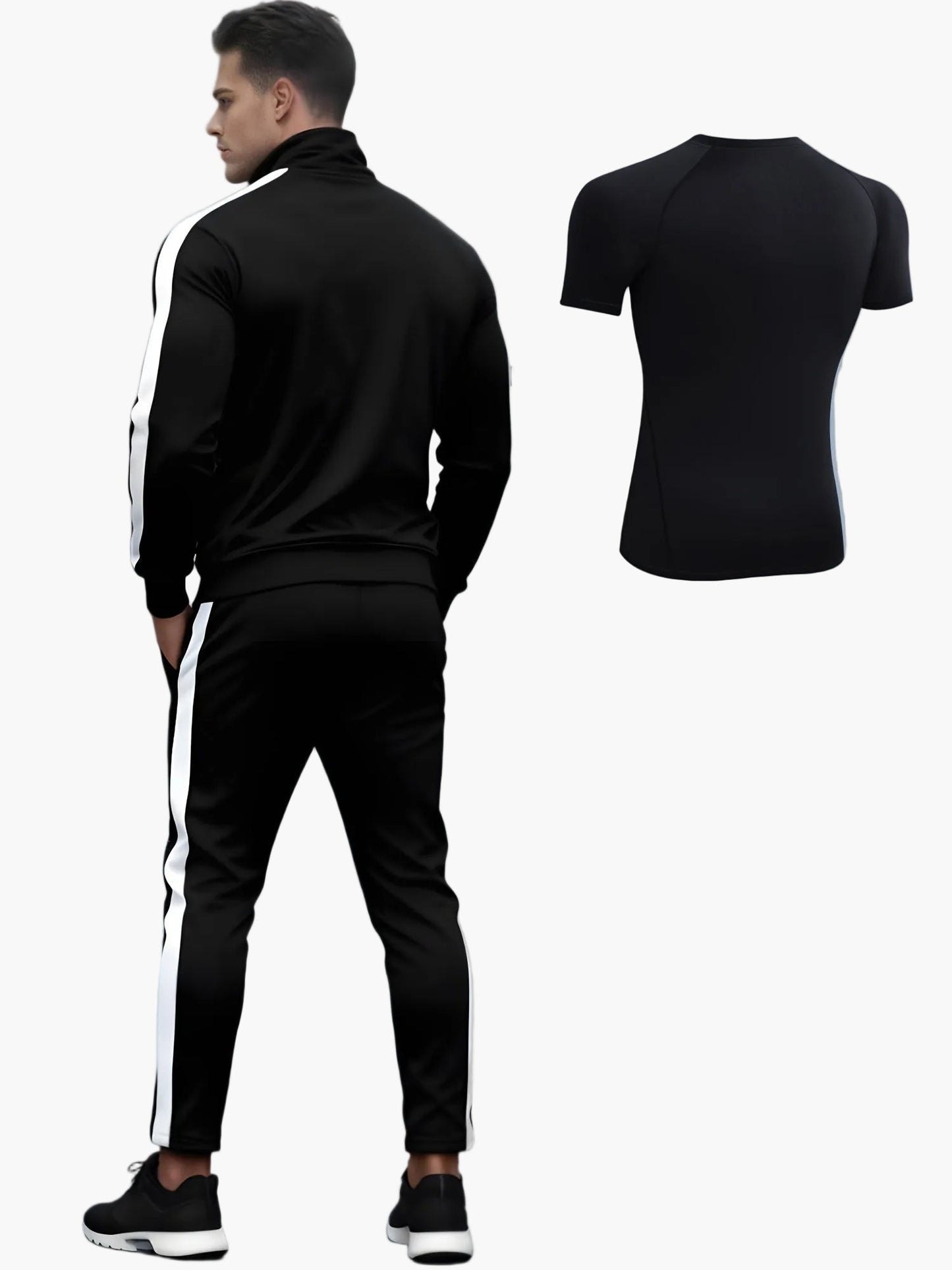 Herrarnas Sportigt Träningsset – Atletisk Träningsdress för Gym och Vardag
