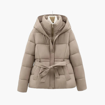 Dam Vinterjacka Parkas med Bälte – Elegant och Varm Kappa för Vardagsbruk