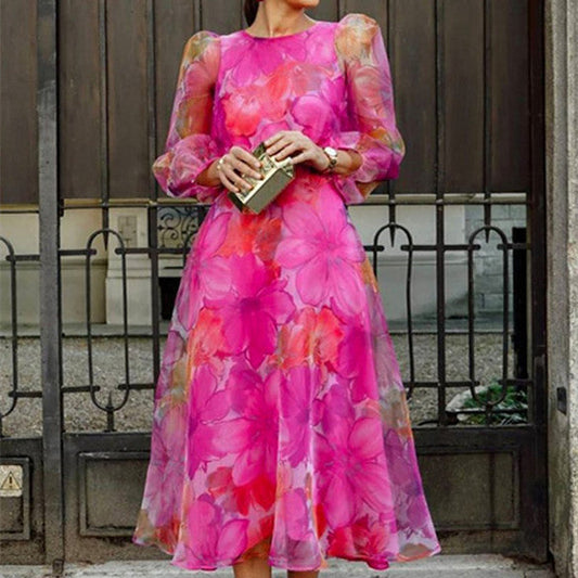 Julia – Sommarens Mode Mesh Blommklänning