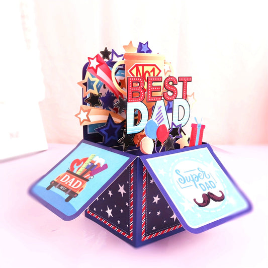 3D Pop-Up Gratulationskort för Herr – Bästa Pappa, Fars Dag och Födelsedag