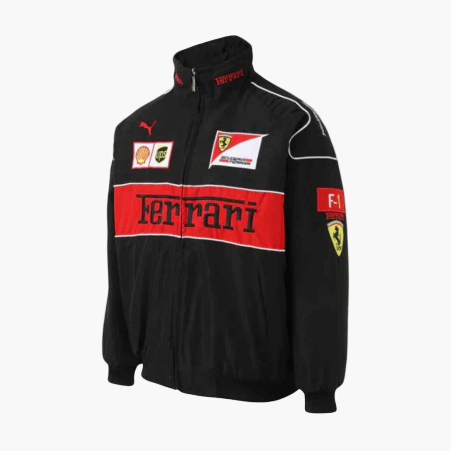 Unisex Ferrari Racingjacka Vintage Motorsportstil – Klassisk F1-Inspirerad Ytterplagg
