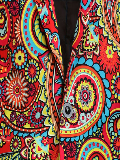 Herrkostym Tvådelad Paisley Mönstrad Festkostym – Modern och Unik Stil för Särskilda Tillfällen