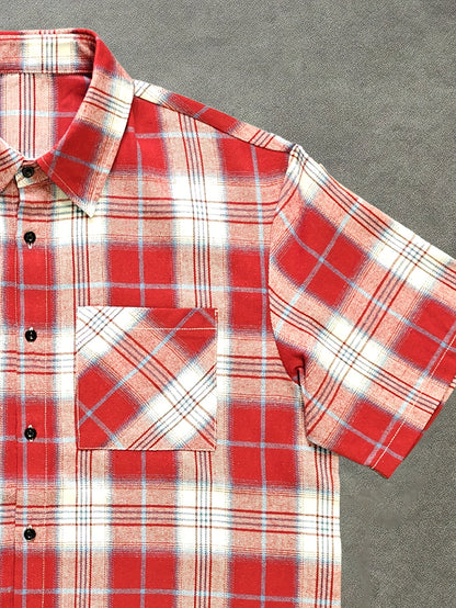 Herr Skjorta Kortärmad Rutig Avslappnad Streetwear Trendig