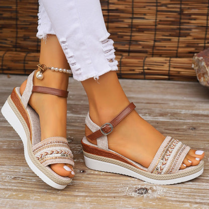 Georgina – Sandaler med tjock sål av hampasnodd