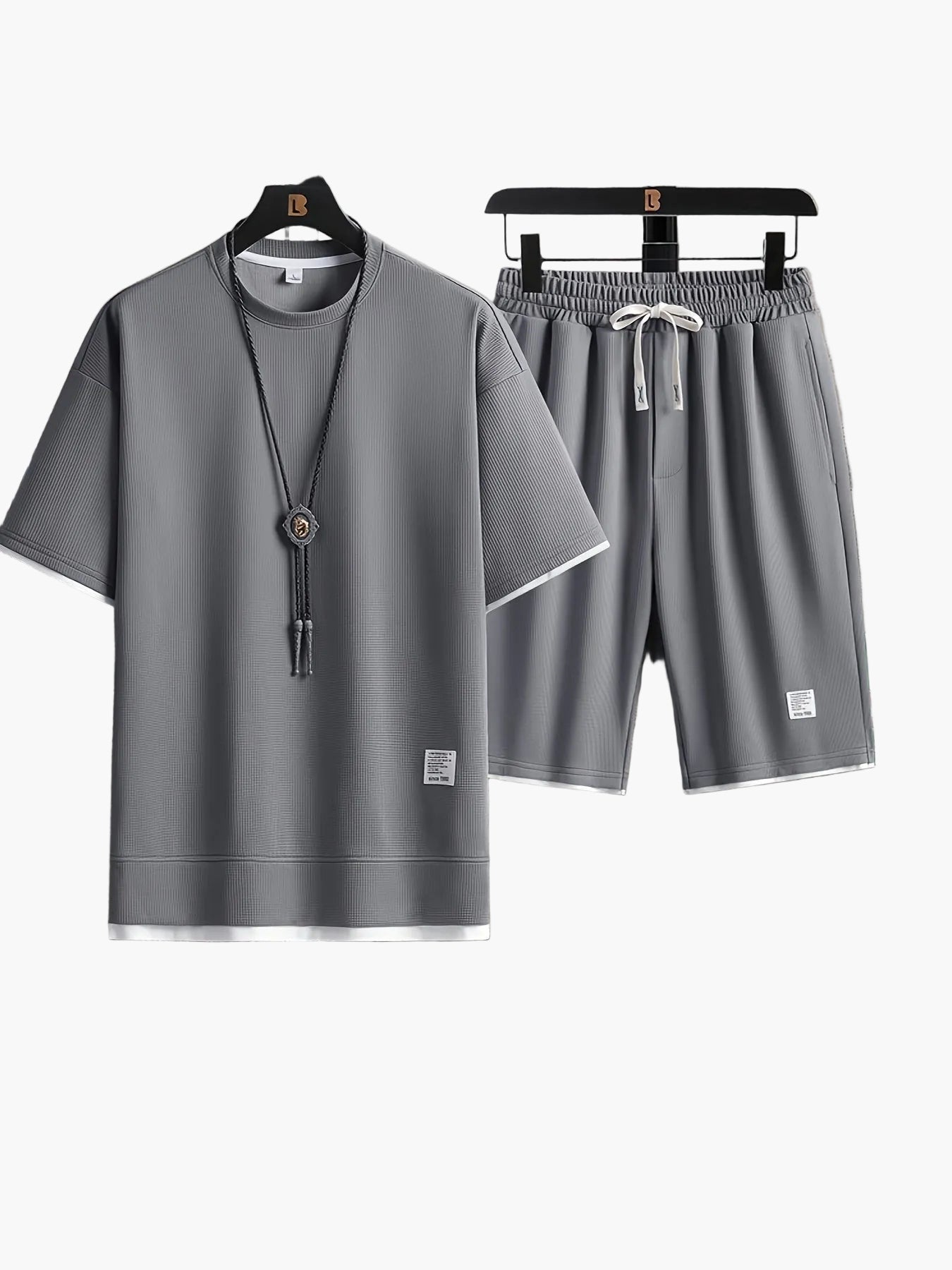 Herr Lounge-Set Tvådelad T-shirt och Shorts Casual Avslappnad Stil