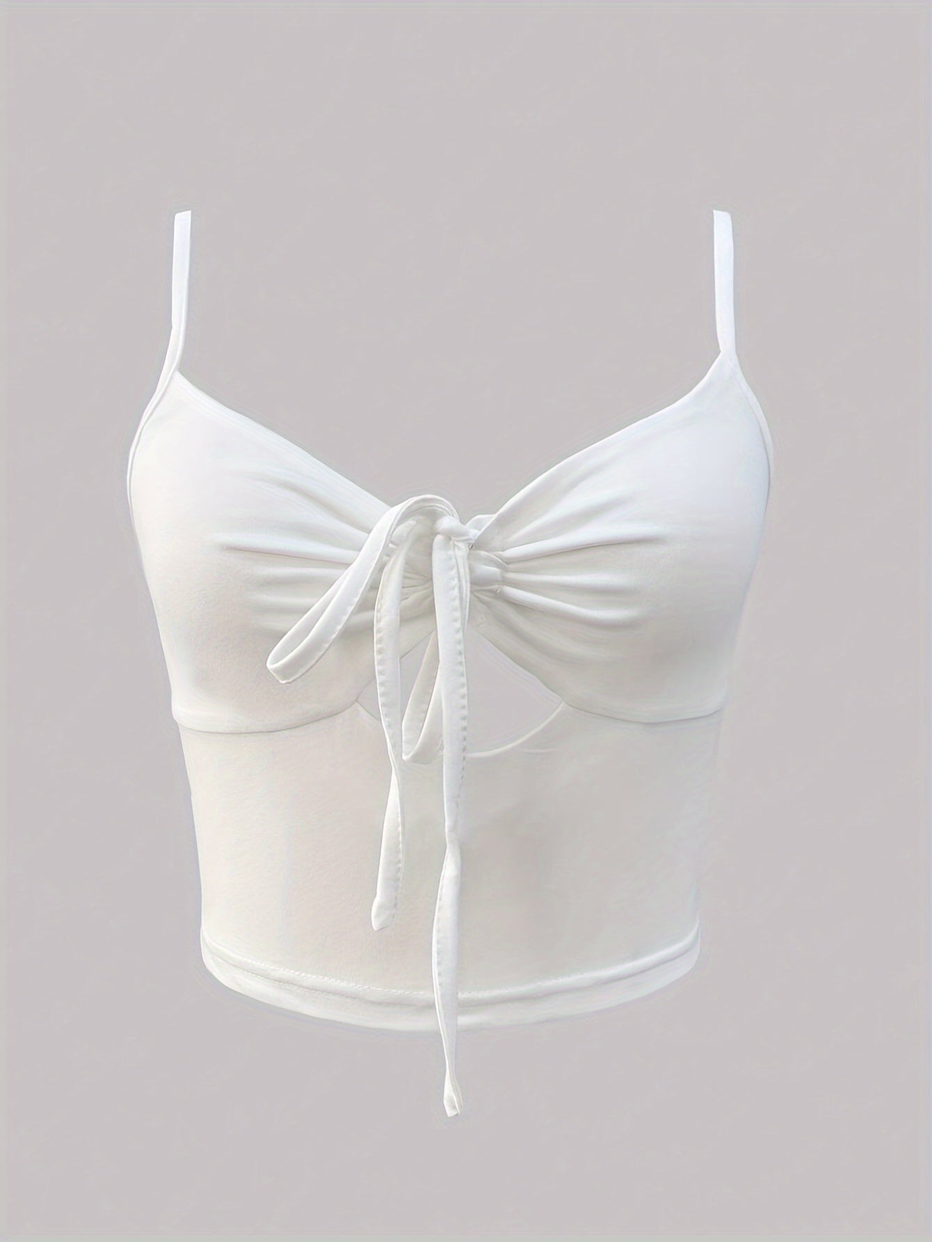 Dam Topp Crop med Knytning och Cut-Out – Trendig Camisole för Vardag och Fest