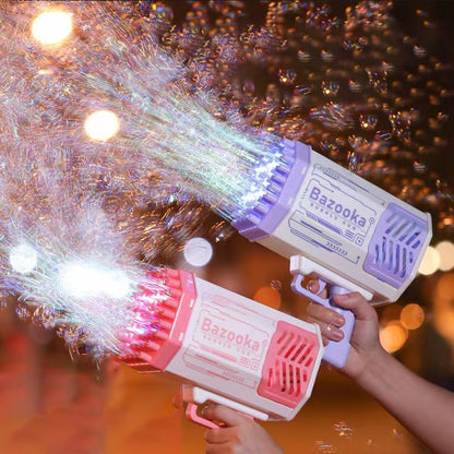 Bazooka Bubble Gun – Elektrisk Bubbelmaskin för Barn och Familj, 69 Hål, Leksak för Utomhus och Inomhuslek