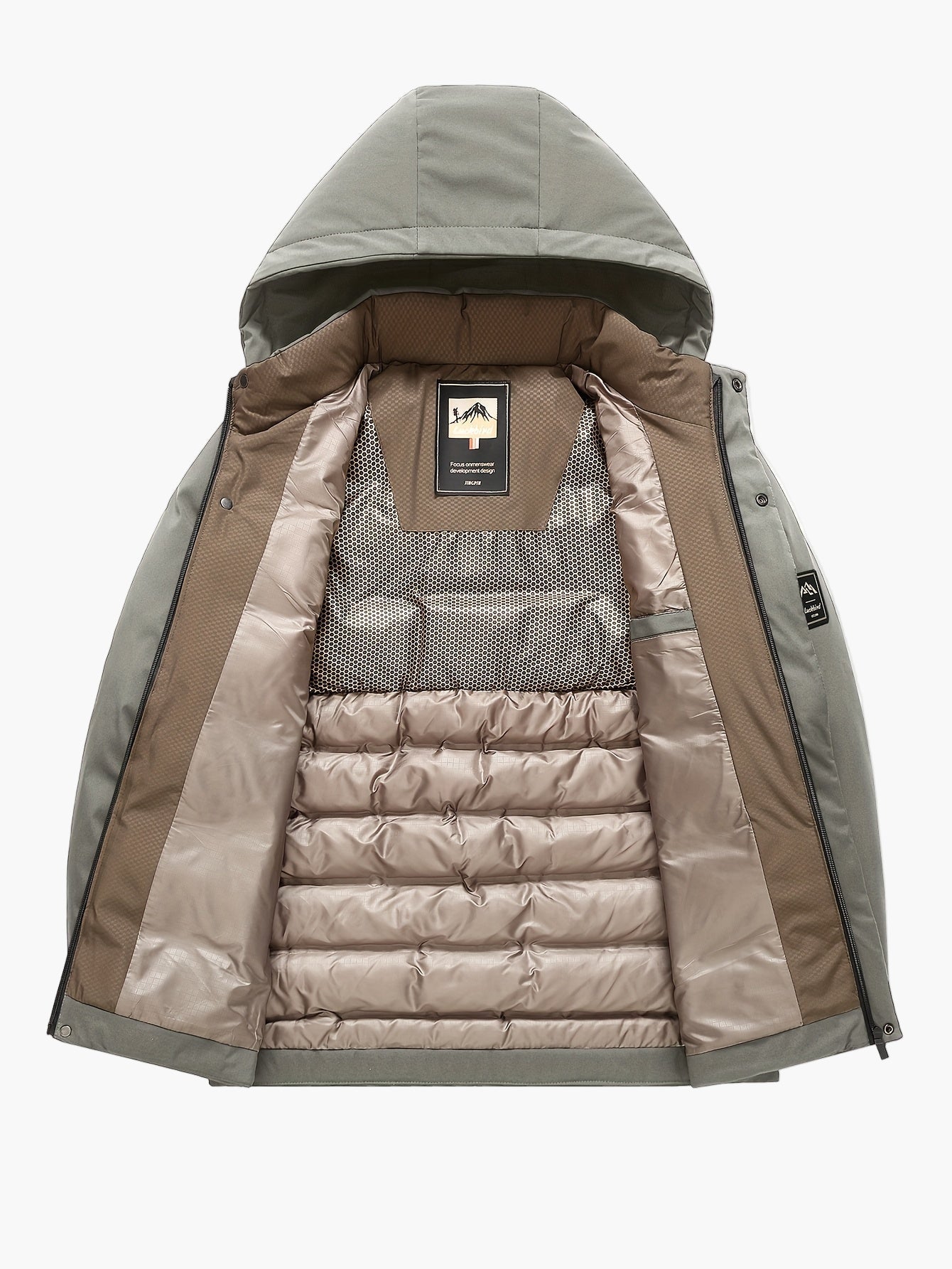 Herr Vinterjacka med Huva – Varm och Vindtät Pufferjacka för Fritid och Utomhusaktiviteter