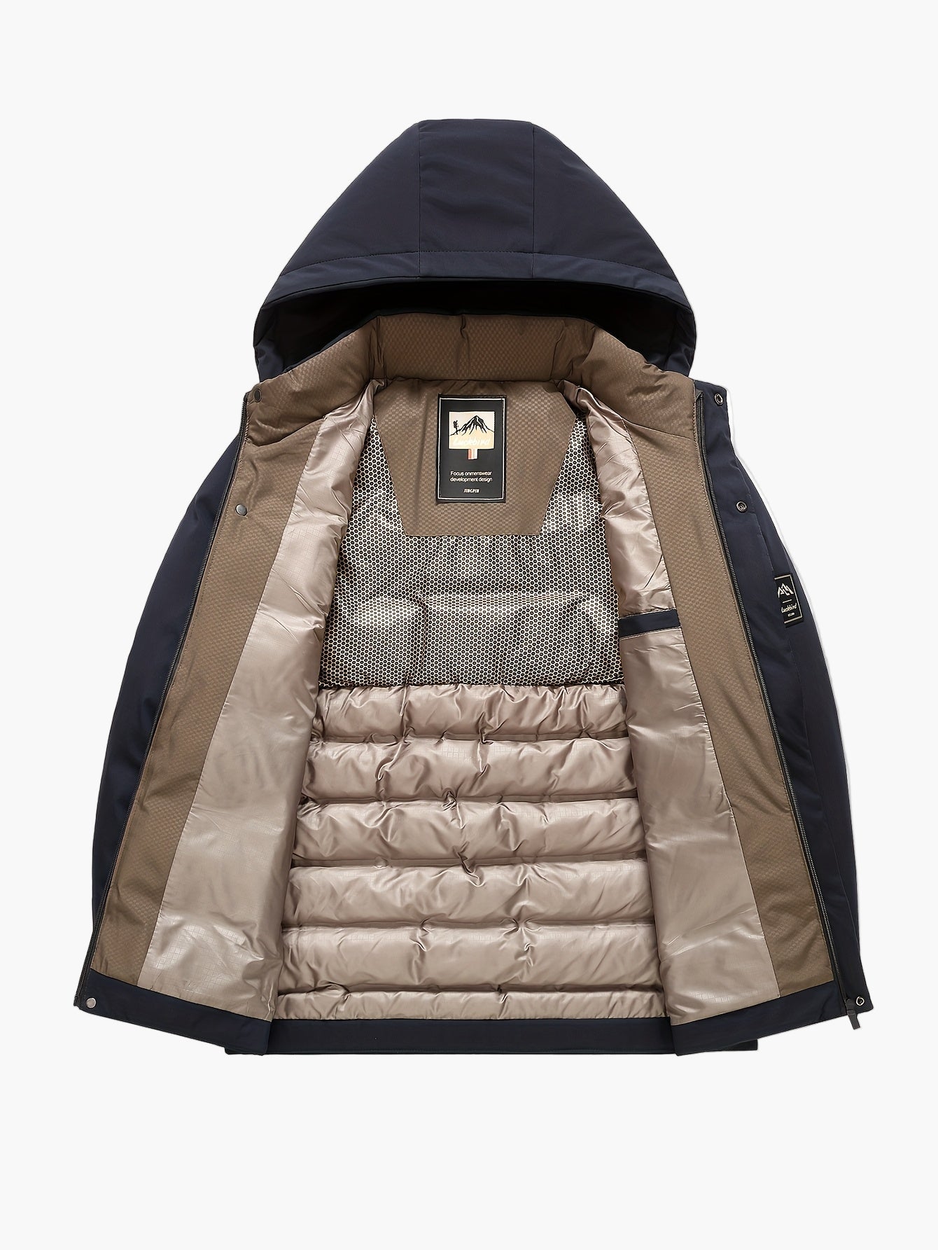 Herr Vinterjacka med Huva – Varm och Vindtät Pufferjacka för Fritid och Utomhusaktiviteter